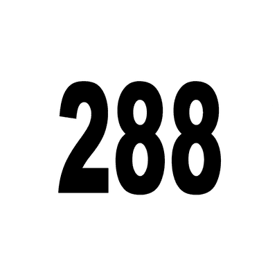 Number 288 White Black Button | Wacky Buttons